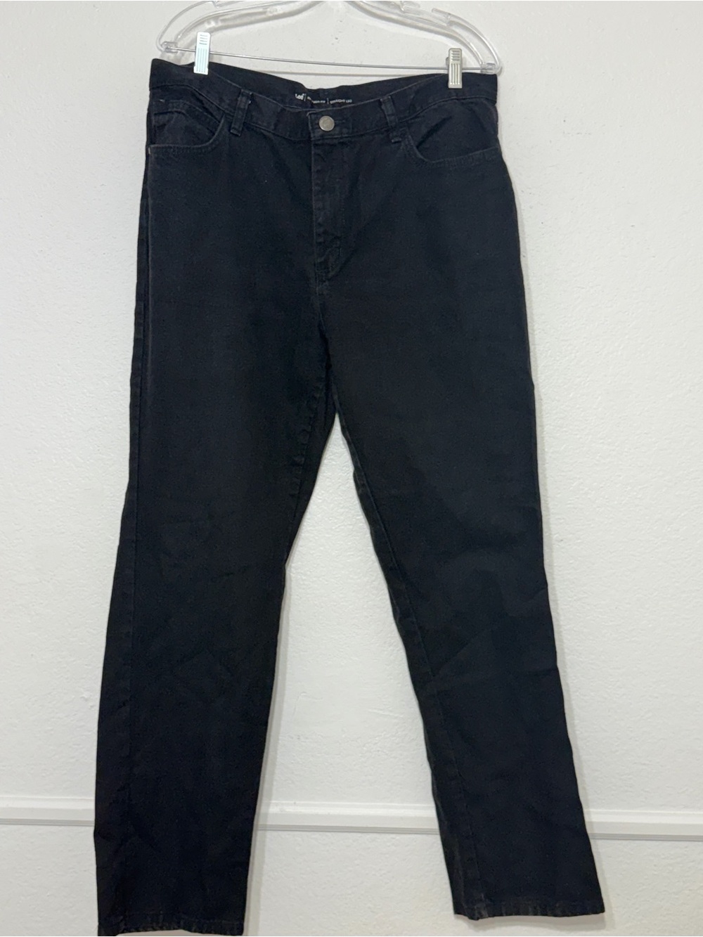 Lee Women’s Relaxed Fit Straight Leg Black Jeans Size 14 Medium